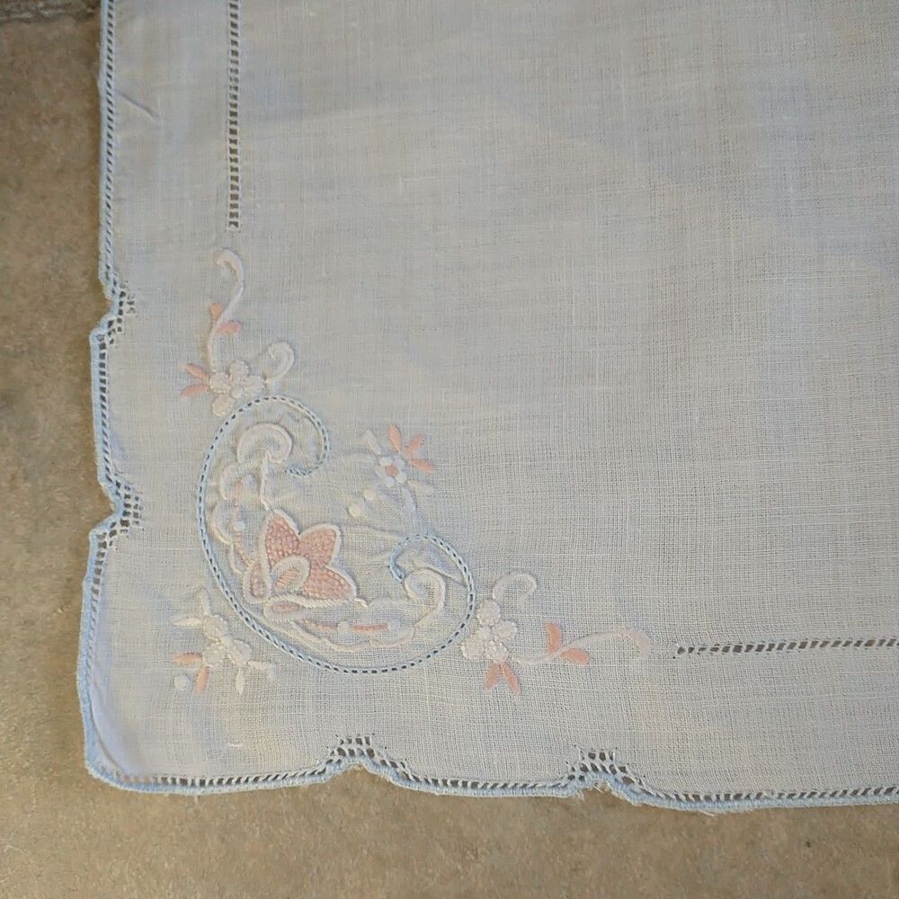Embroidered Placemats & Napkins Set of 10 100% Linen Cottagecore Floral Pastel